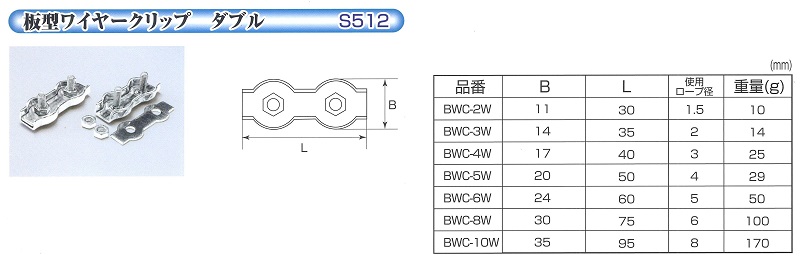 板型ワイヤークリップダブル仕様