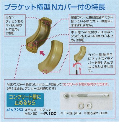 ３５ブラケット横型Ｎカバー付の特長