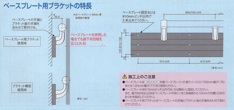 ベースプレート用ブラケットの特長