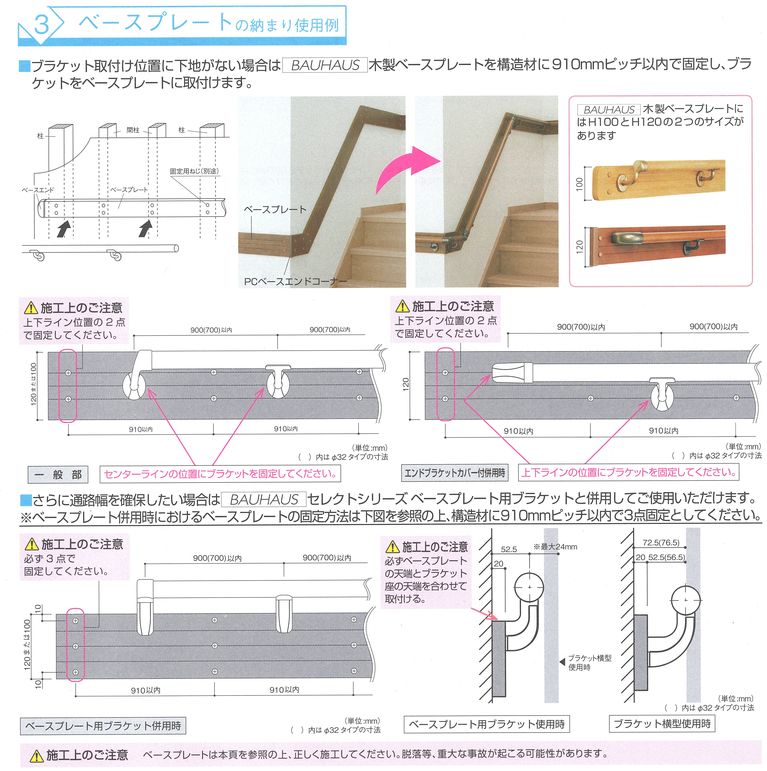 ベースプレートの納まり使用例