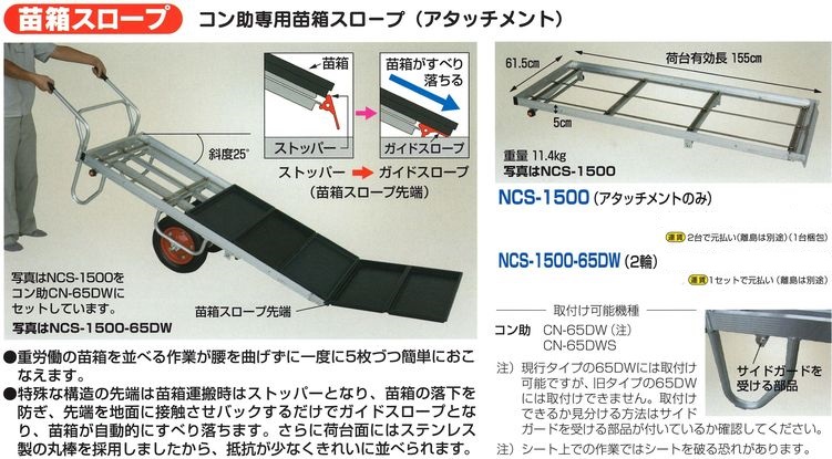 コン助専用苗箱スロープ（アタッチメント）