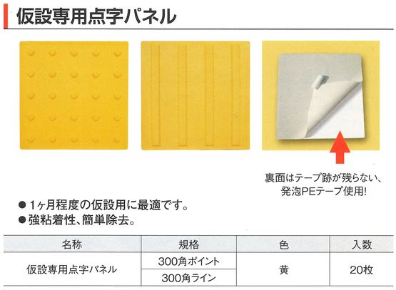 仮設専用点字パネル