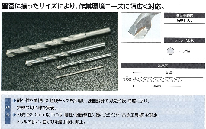 コンクリートドリル丸シャンク