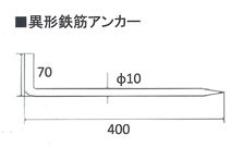 異形鉄筋アンカー　寸法図