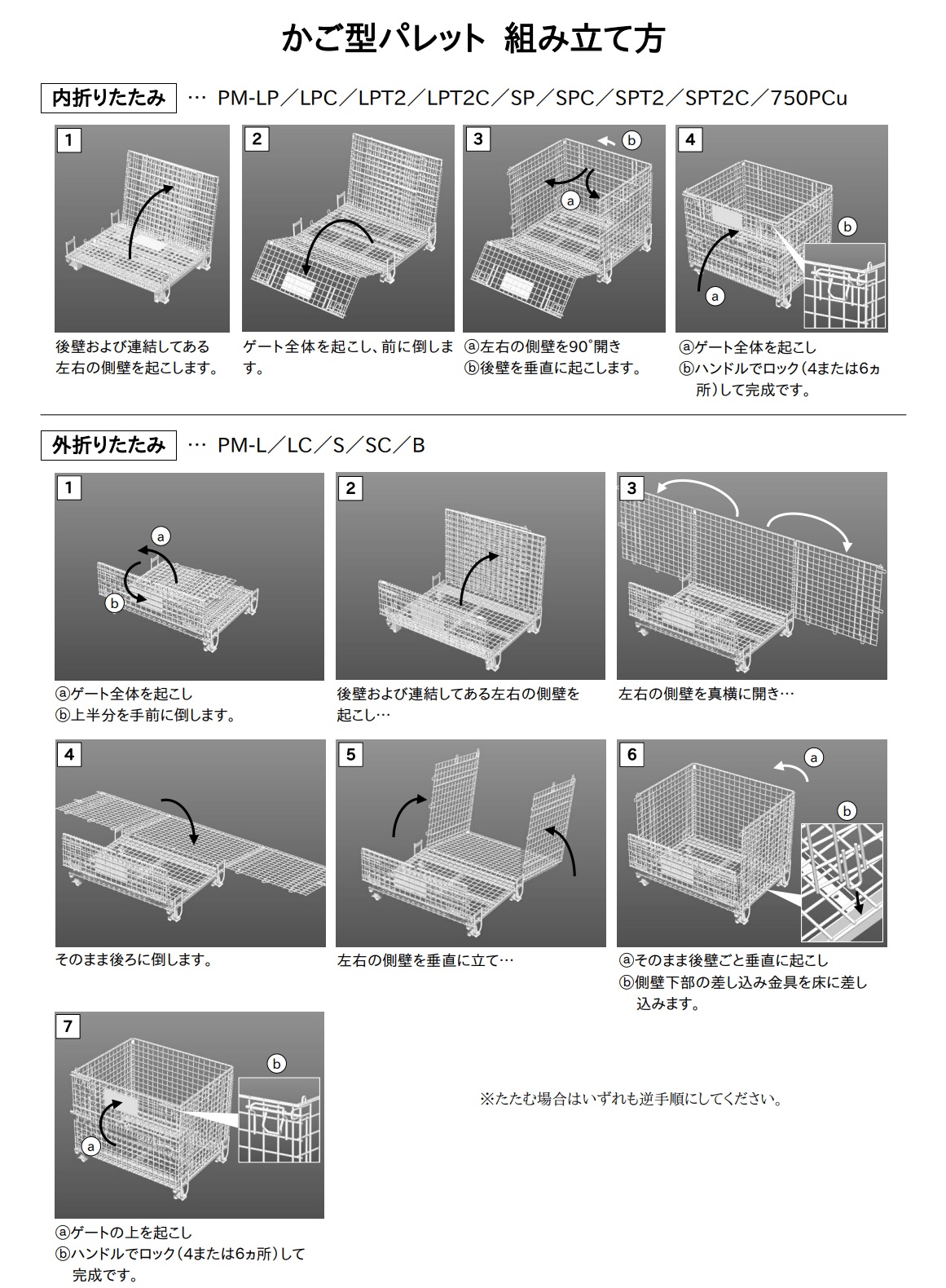 かご型パレット 組み立て方