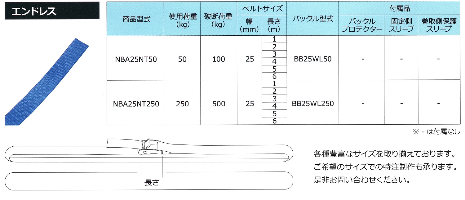 エンドレス　寸法表