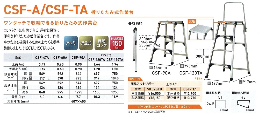 折りたたみ式作業台　ＣＳＦ-A　ＣＳＦ-TA