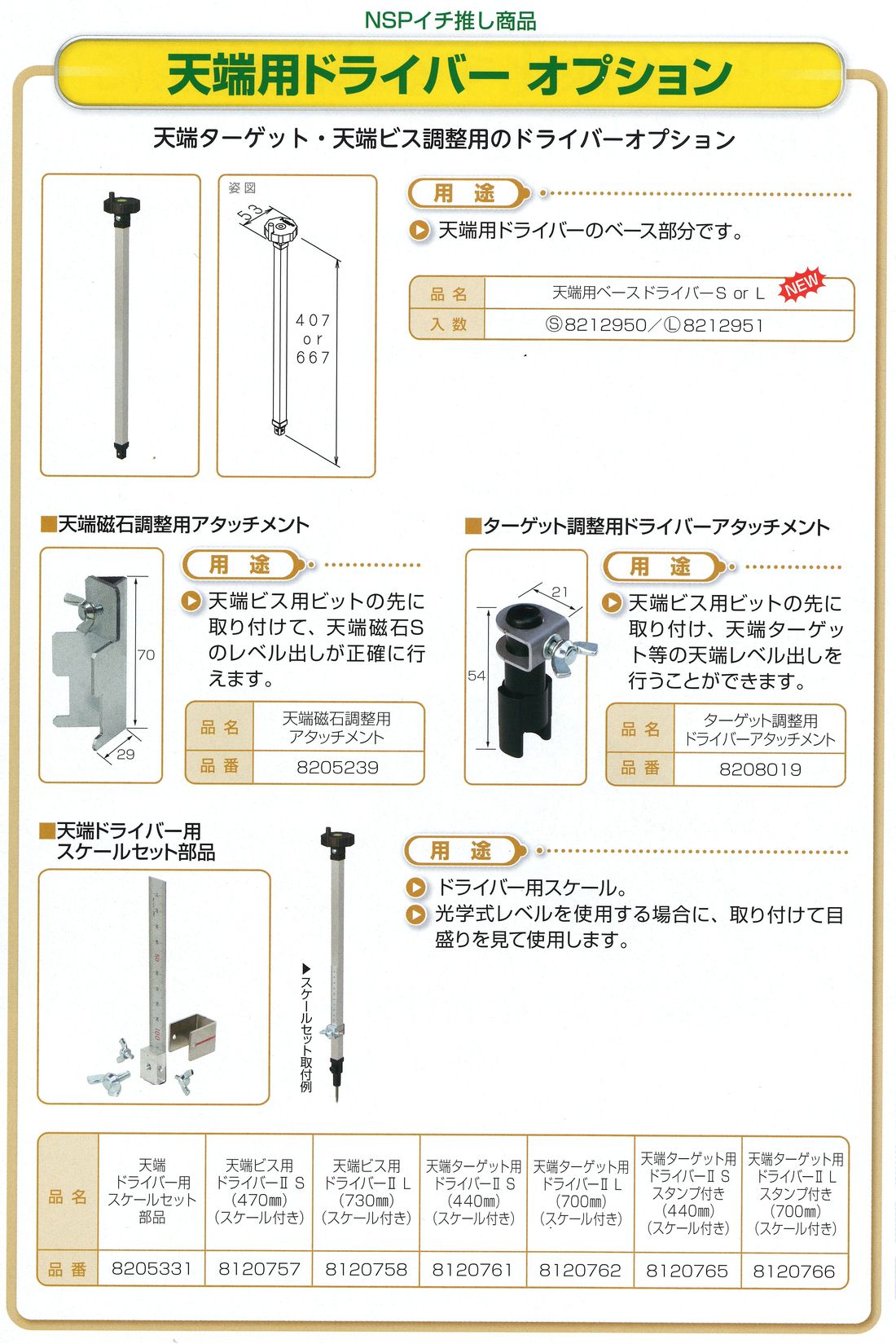 天端用ドライバーオプション