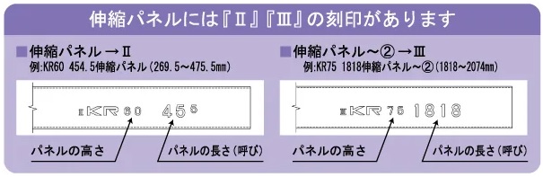 ＫＲ伸縮パネル　刻印