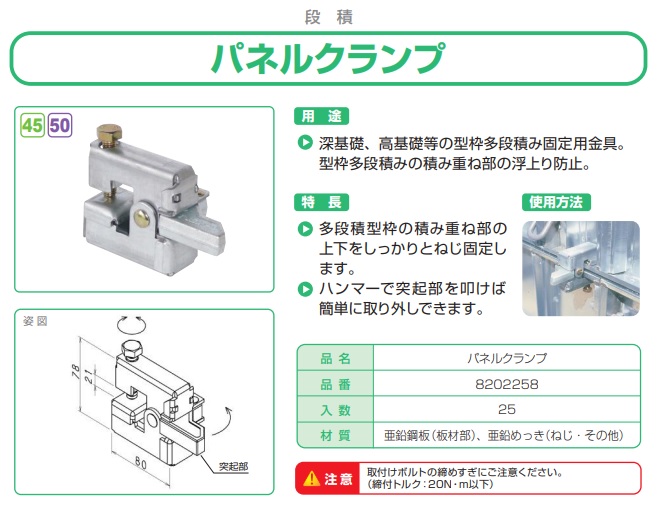 パネルクランプ