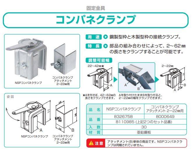 ＮＳＰコンパネクランプ