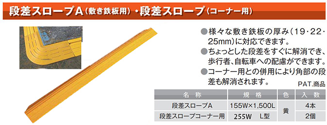 【敷鉄板商材】段差スロープA　段差スロープ