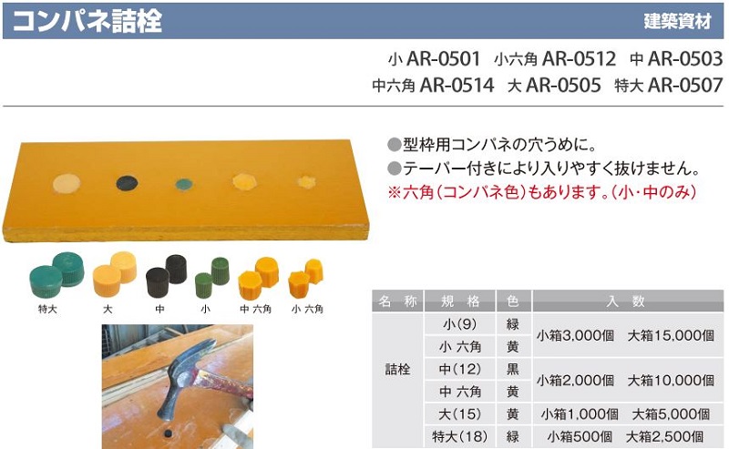 コンパネ詰栓