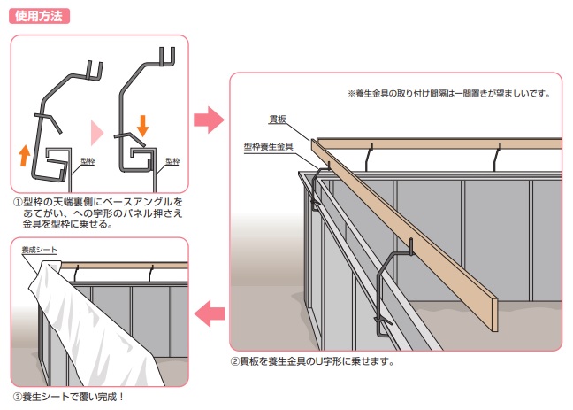 型枠養生金具使用方法