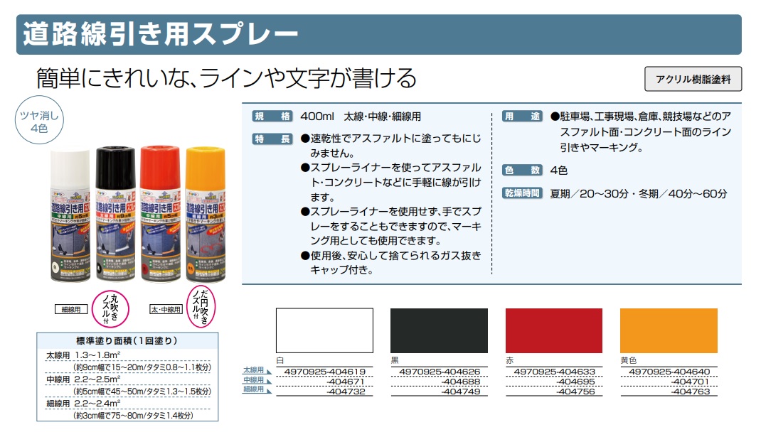 道路線引き用スプレー