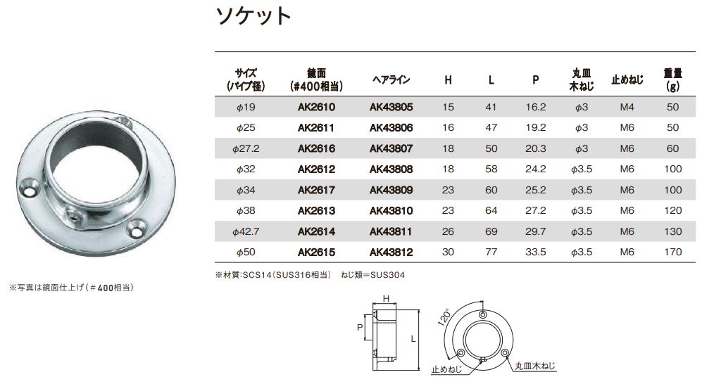 ステンレスパイプソケット