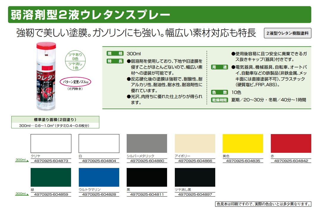 弱溶剤型2液ウレタンスプレー