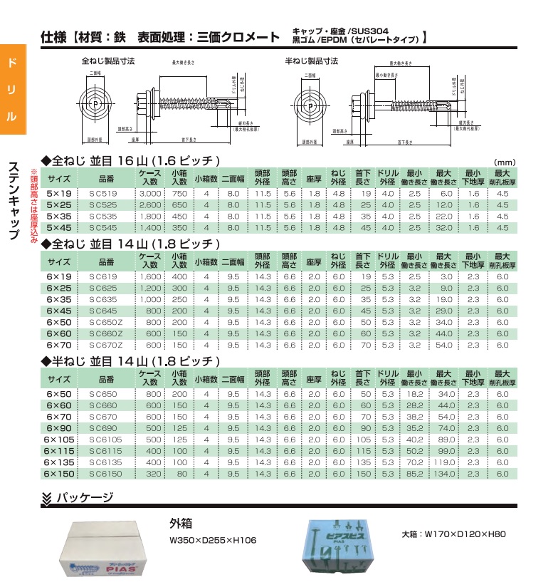 ピアスステンキャップ　（三価ホワイト）　1