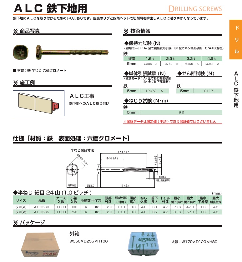 ＡＬＣ用ビス