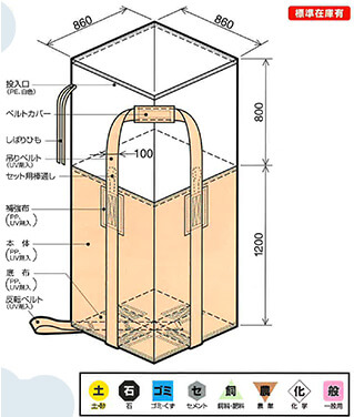 コンテナバック角型6B(ka-6-b)最高級品