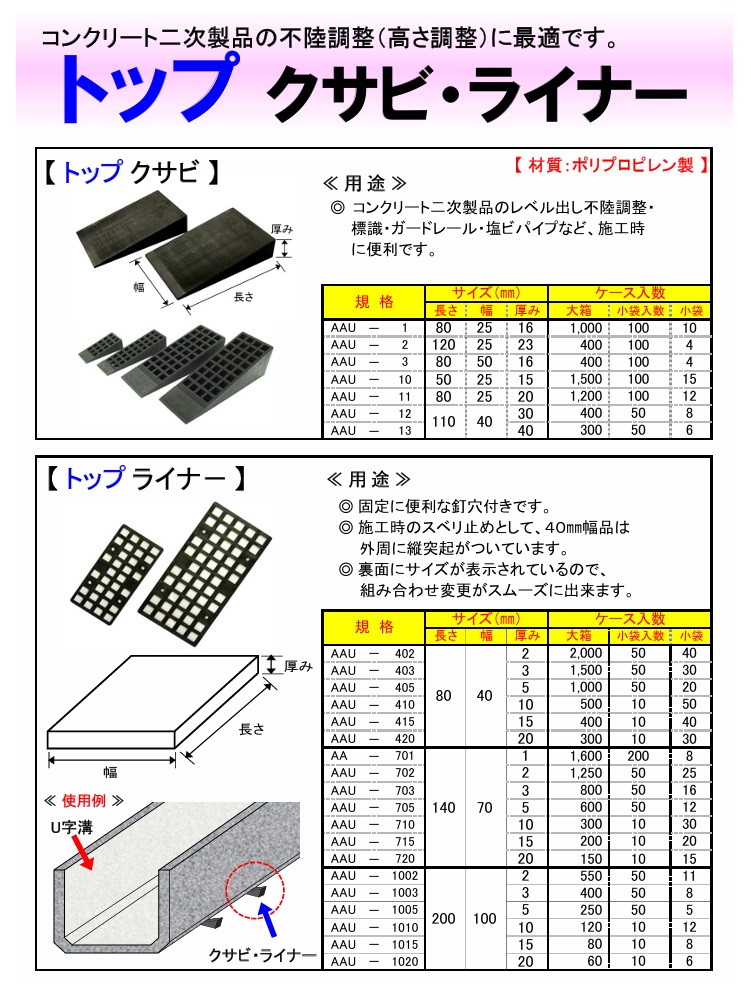 トップクサビ　トップライナー