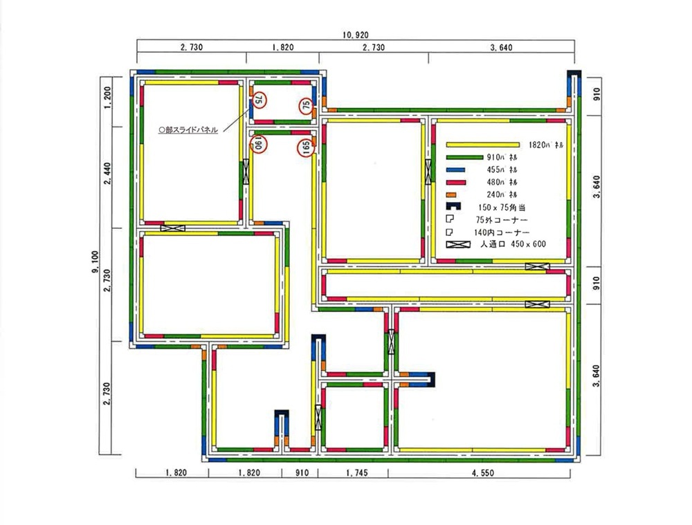 ベタ基礎一体打ちモデルプラン　配置図