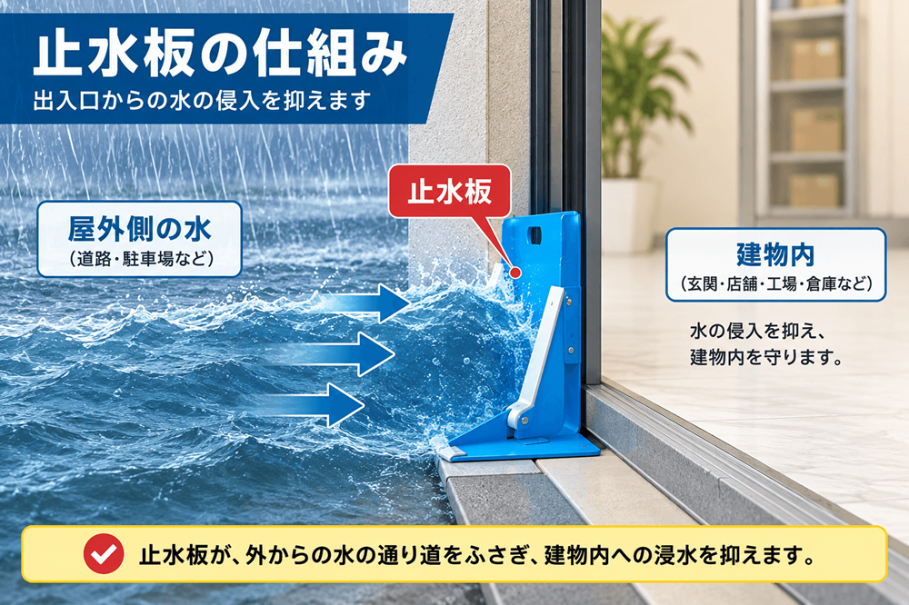 止水板の仕組みについてイメージ図解